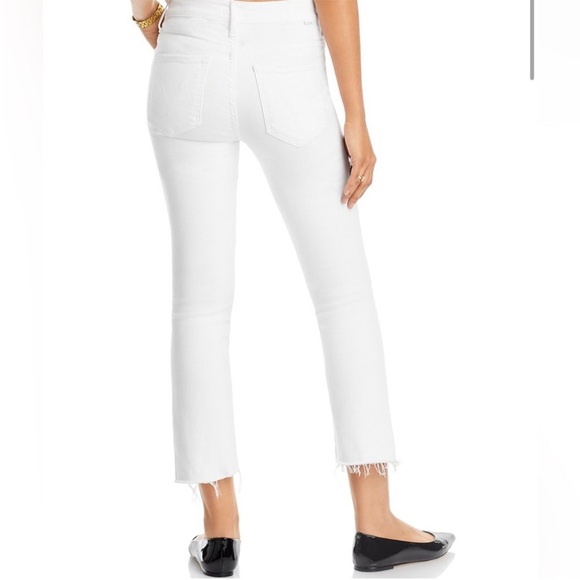 MOTHER The Insider Crop Step Fray in Fairest of them All White Jeans Denim 31 - Picture 8 of 16